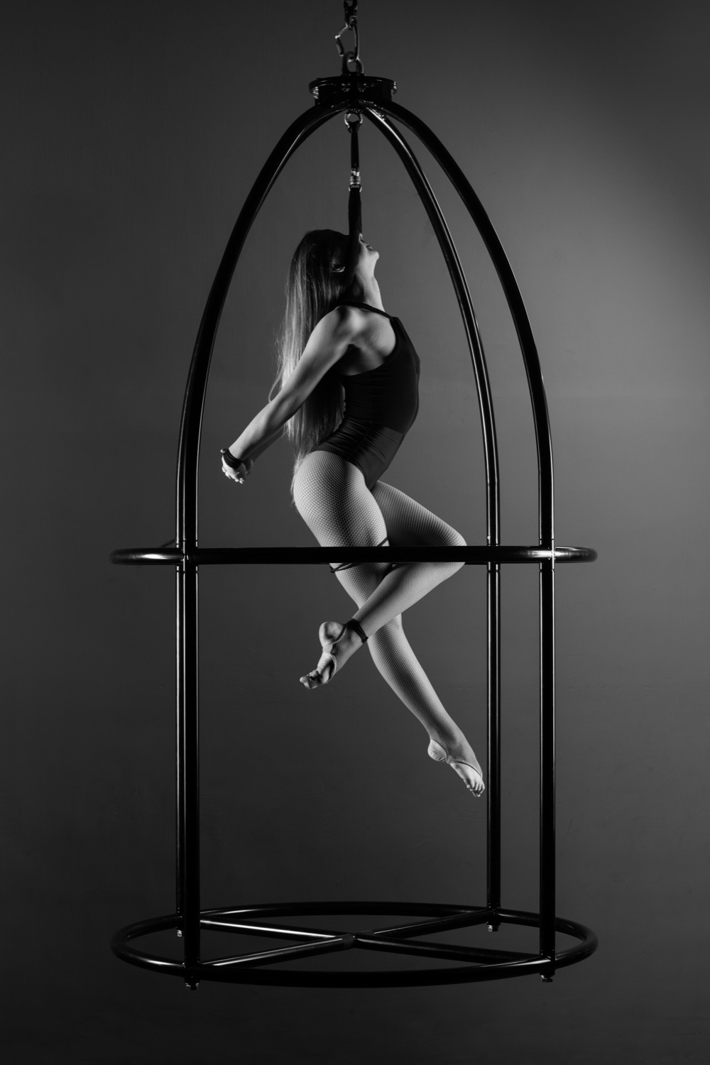 Aerial cage black and white