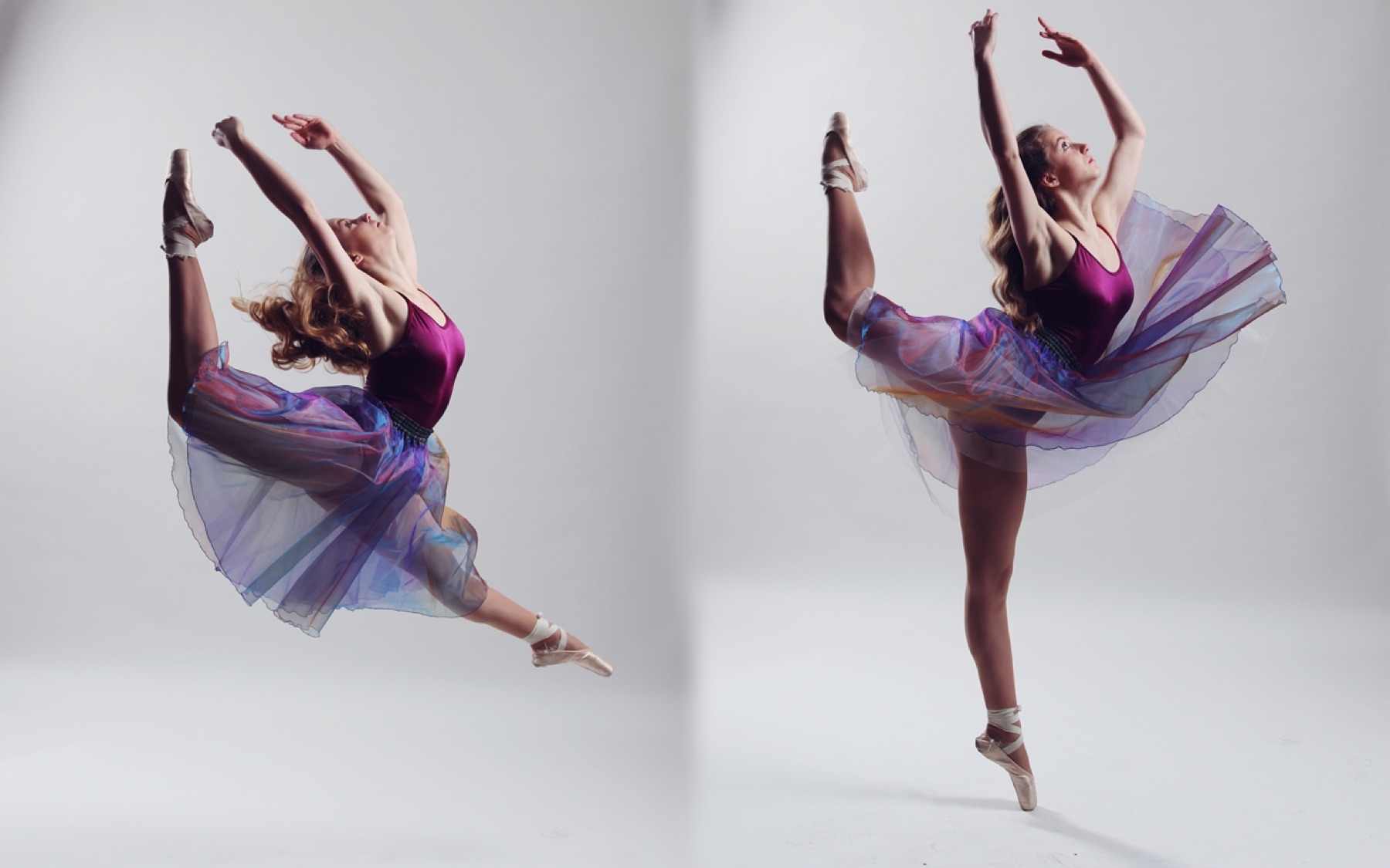 Ballet motion double exposure
